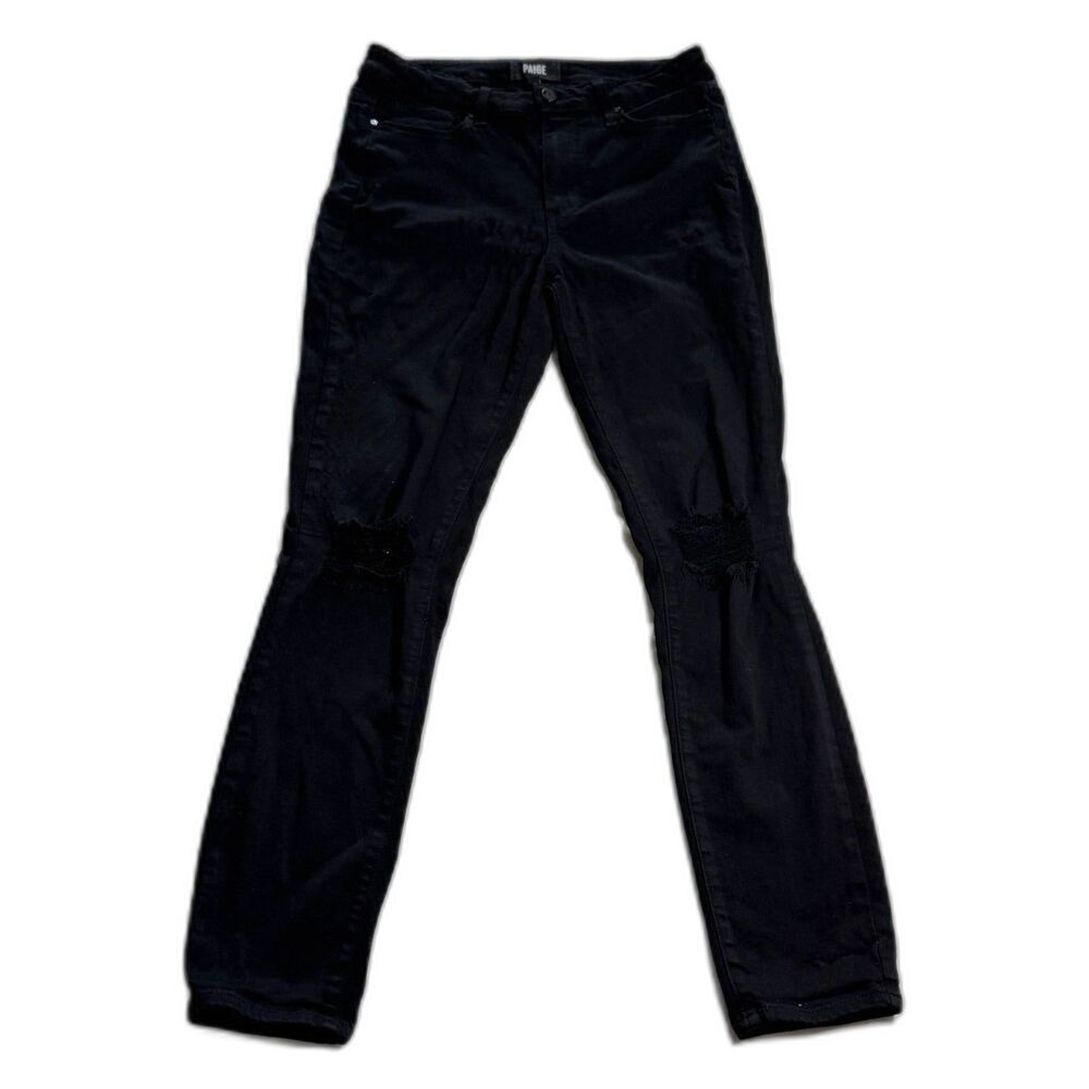 PAIGE Hoxton Ankle Jeans Size 28 Blackbird High Rise Distressed Skinny 1767521